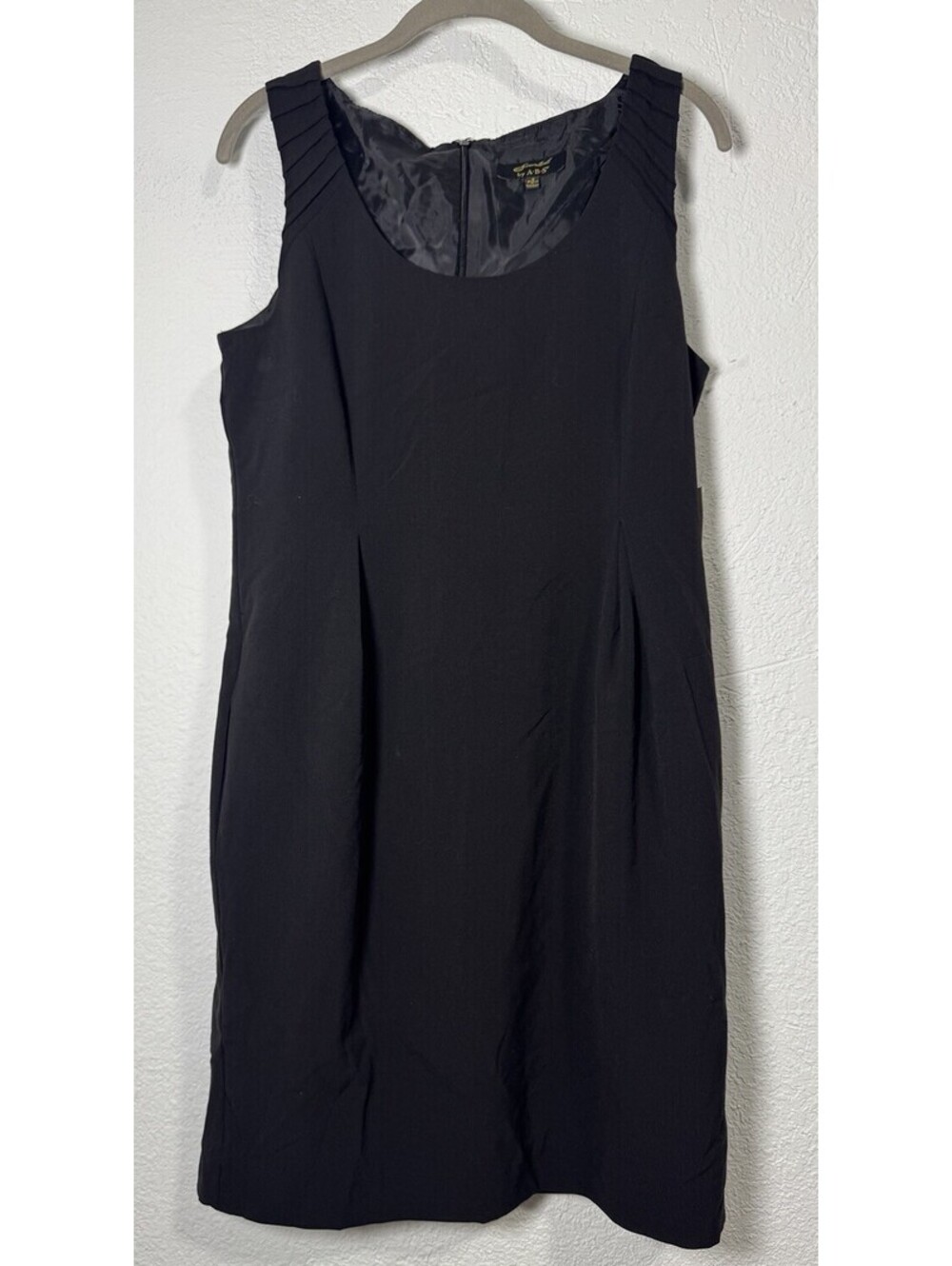 $99.50 Essentials by ABS Women's SZ 10 Black Sleeveless Sheath Dress ED1014